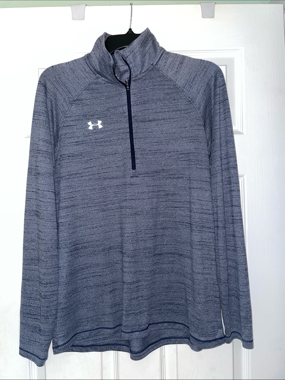 Under Armour Navy Heathered 1/4 Zip Performance Pullover